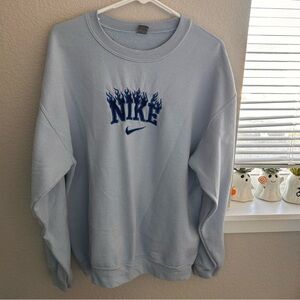 Blue nike fire scoop neck